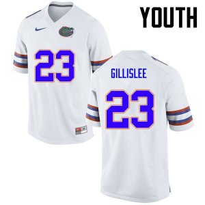 Youth Florida Gators #23 Mike Gillislee NCAA Nike White Authentic Stitched College Football Jersey BWO1662NG